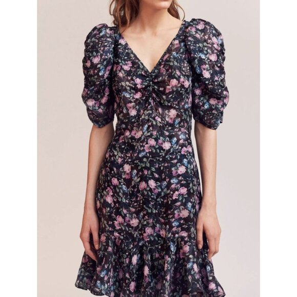 REBECCA TAYLOR ruby floral organza dress size 4 - Picture 9 of 9